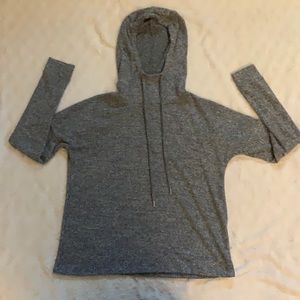 Grey long sleeve with hood and stings
